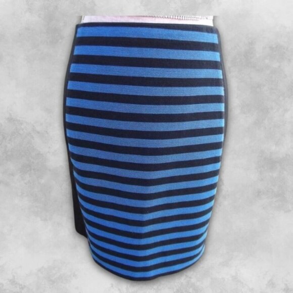 Anne Taylor Striped Pattern Stretch Fabric Zip Closure Mini Skirt Women's 2P GUC - Picture 3 of 8